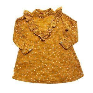 Rylee + Cru Marigold Ruffle V Muslin Cotton Star Print Dress (4-5)